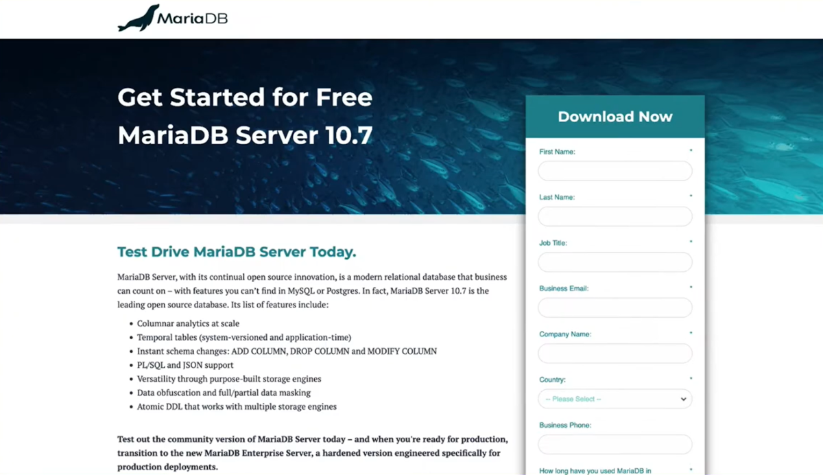 mariadb site - test drive mariadb server today